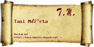 Tasi Márta névjegykártya